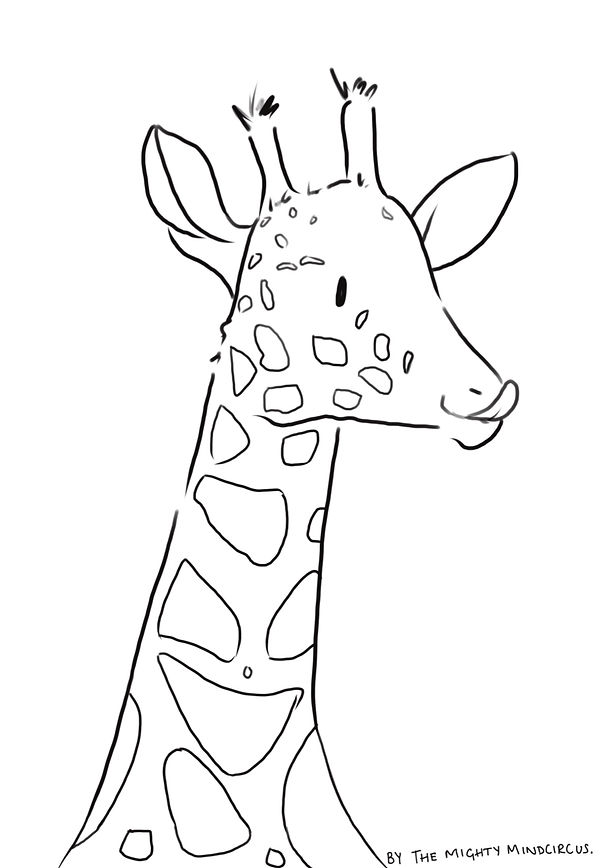 Giraffe colouring sheet