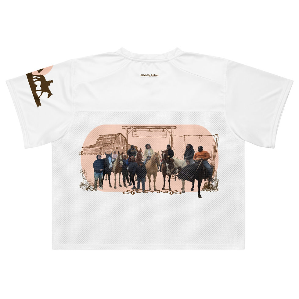 Thumbnail: Giddy up Riders - Boxy football jersey in White or Black