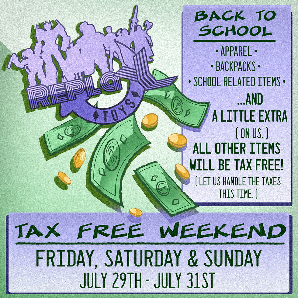 Replay Toys Tax Free Weekend