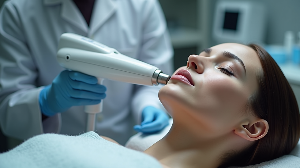 Close-up view of advanced laser machine used for skin treatments