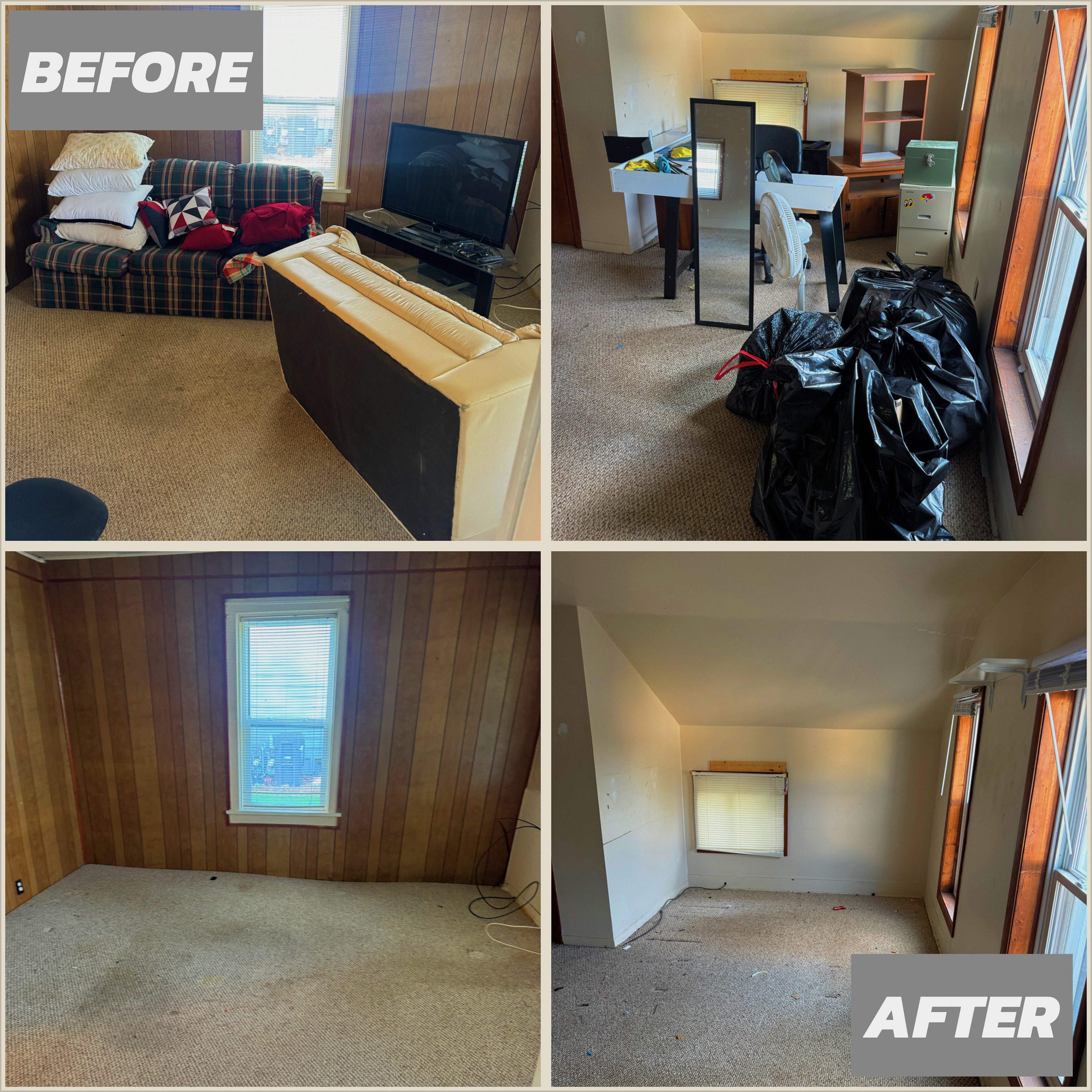 Before and After: Junk-filled rooms transformed by Junk & Dump Services