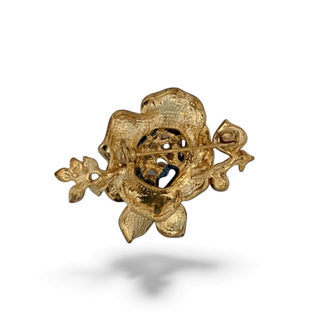 gold plated flower brooch