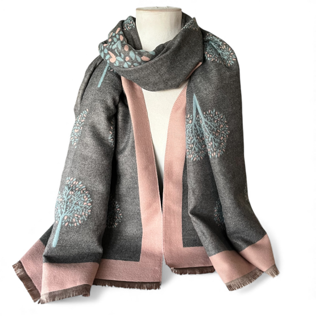 reversible tree pashmina scarf