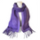 Thumbnail: Purple mulberry tree pashmina scarf with tasselled hem