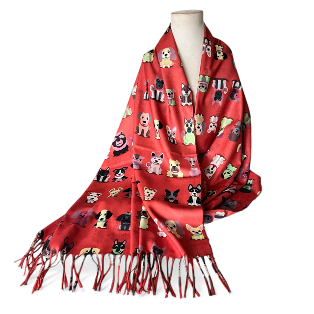 Cute and quirky dog print scarf