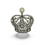 Thumbnail: chunky crystal and pearl crown brooch