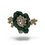 Thumbnail: green enamel flower brooch