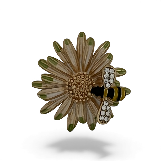 flower and bee brooch