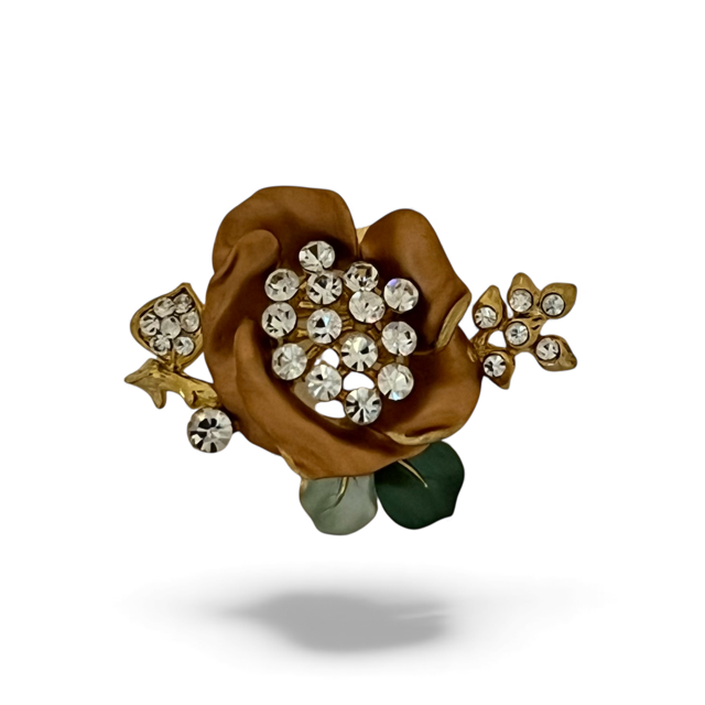 golden flower brooch