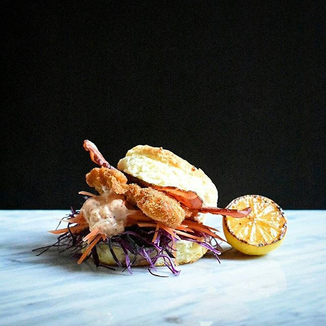 Biscuit Burger with Panko-Fried Chicken