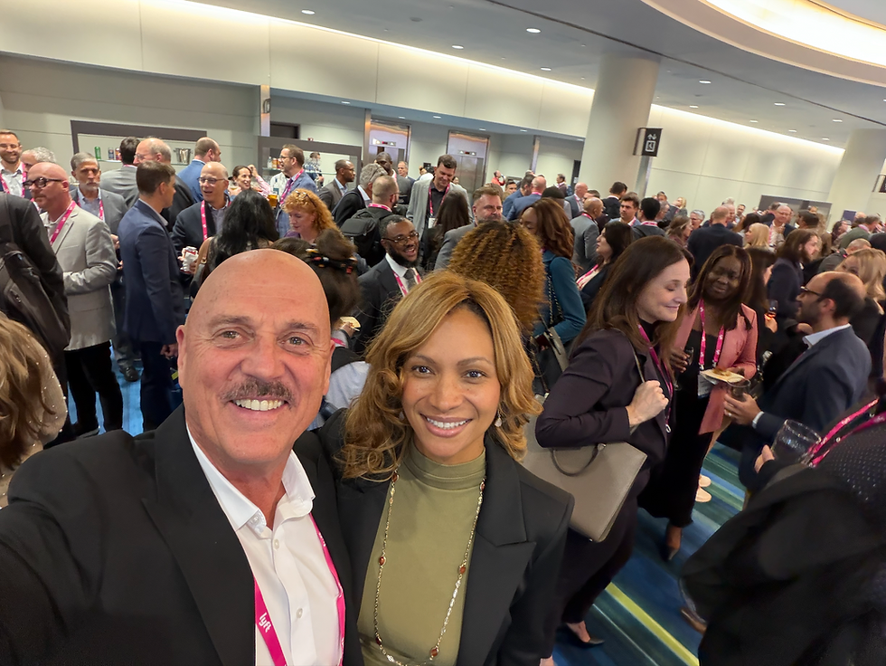 Gower Smith with ACI host; Deborah Flint, President & CEO of the Greater Toronto Airports Authority.