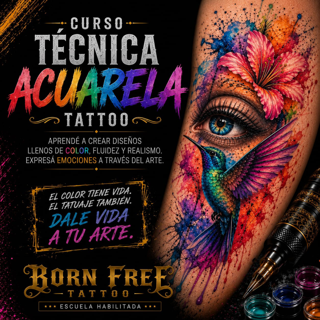 Curso Efecto Acuarela Tattoo