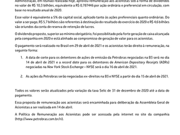 Em meio ao turbilhão, Petrobras anuncia lucro de R$ 7 BI e vai pagar dividendos a acionistas