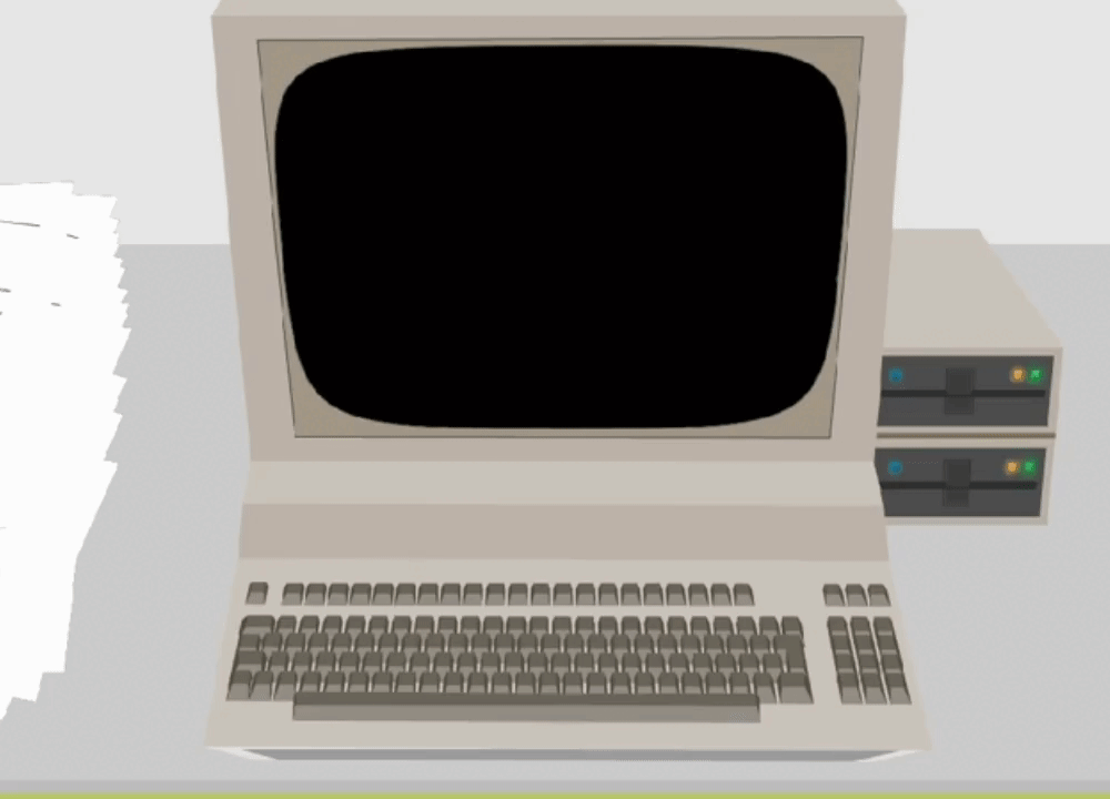 Old Computer Vector Art