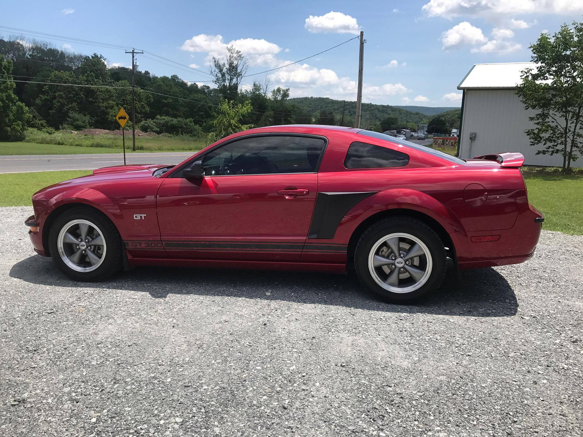red mustang side view
