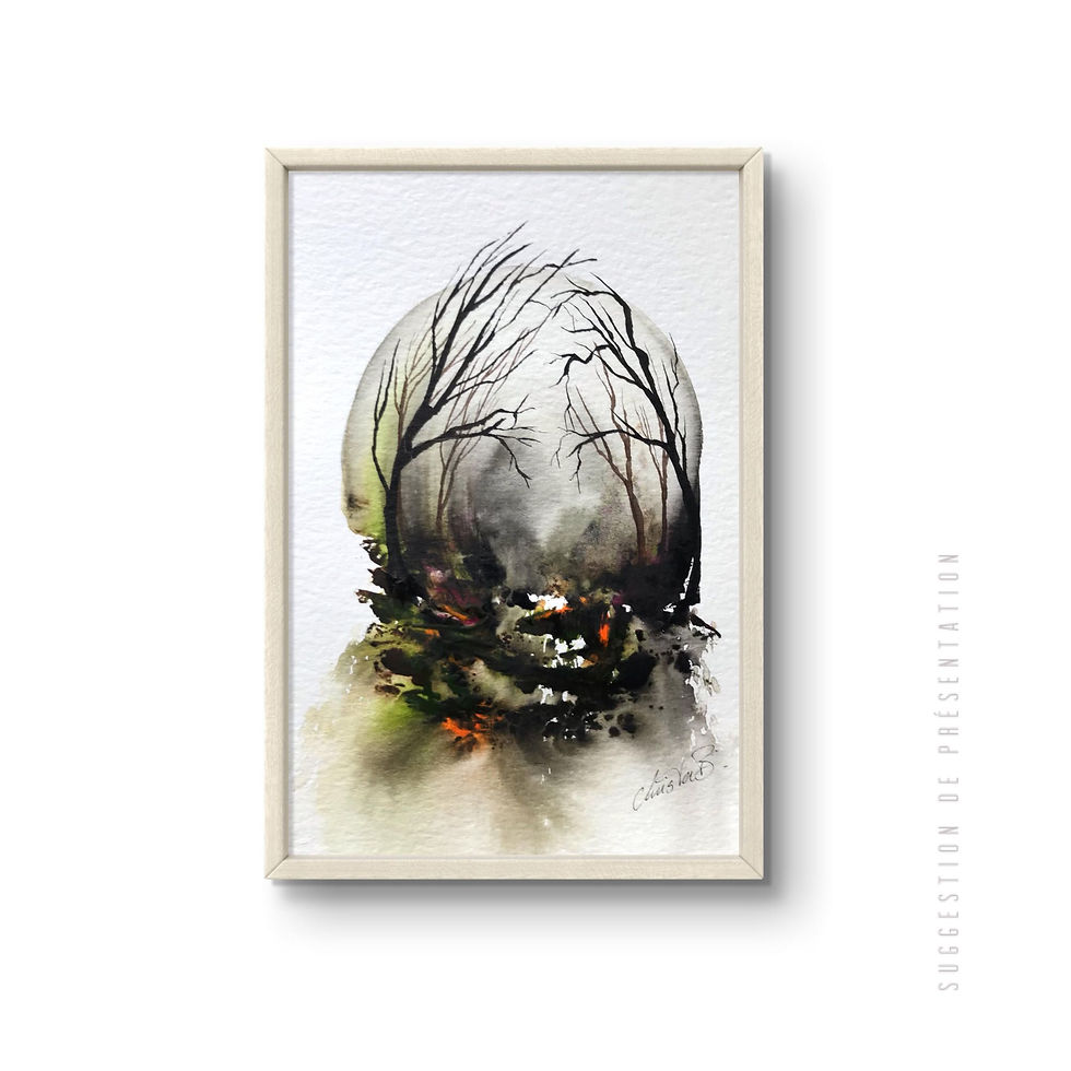 Miniature : Peinture aquarelle au couteau... 10 x 15 cm