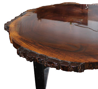 walnut slab coffee table