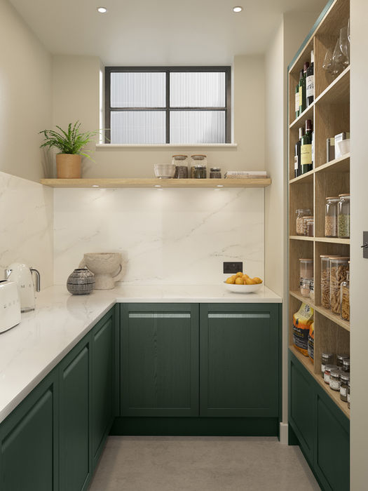 Harborne kitchen in Heritage Green by Potters Interiors in Gravesend.