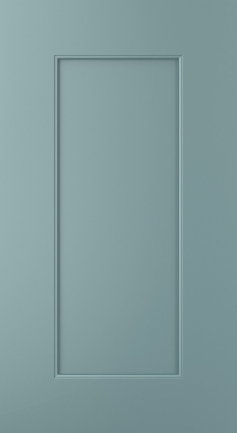 Florence kitchen door in Light Teal, available from Potters Interiors in Gravesend.