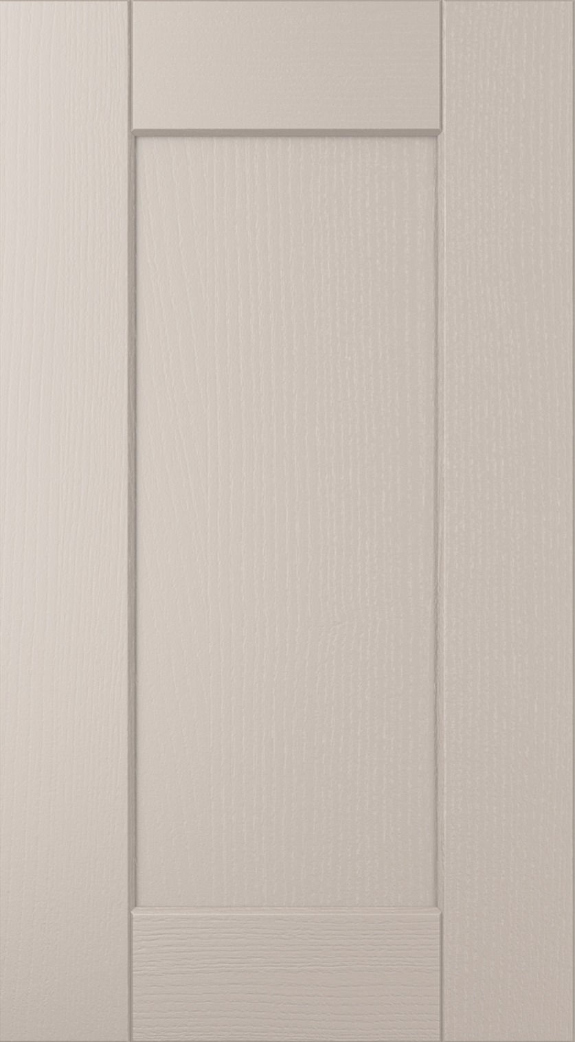 Kensington kitchen door in Cashmere, available from Potters Interiors in Gravesend.