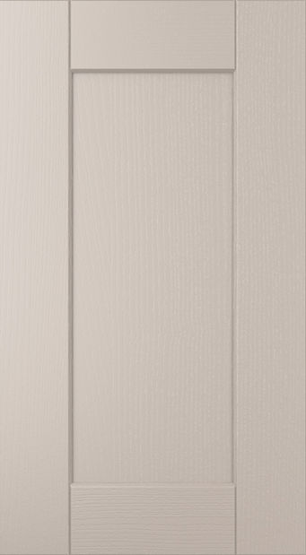 Kensington kitchen door in Cashmere, available from Potters Interiors in Gravesend.