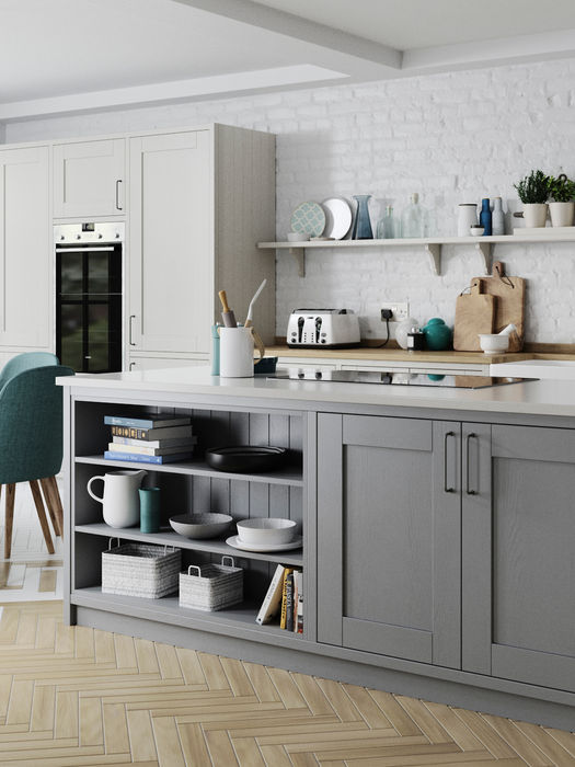 Madison kitchen in Light Grey and Dust Grey by Potters Interiors in Gravesend.