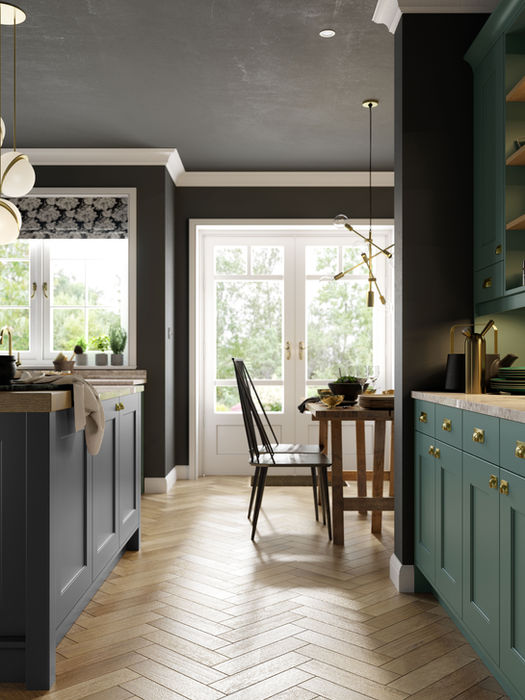 Florence kitchen in Viridian and Graphite by Potters Interiors in Gravesend.