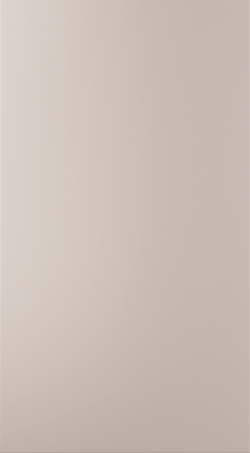 Zola Soft-Matte kitchen door in Cashmere, available from Potters Interiors in Gravesend.