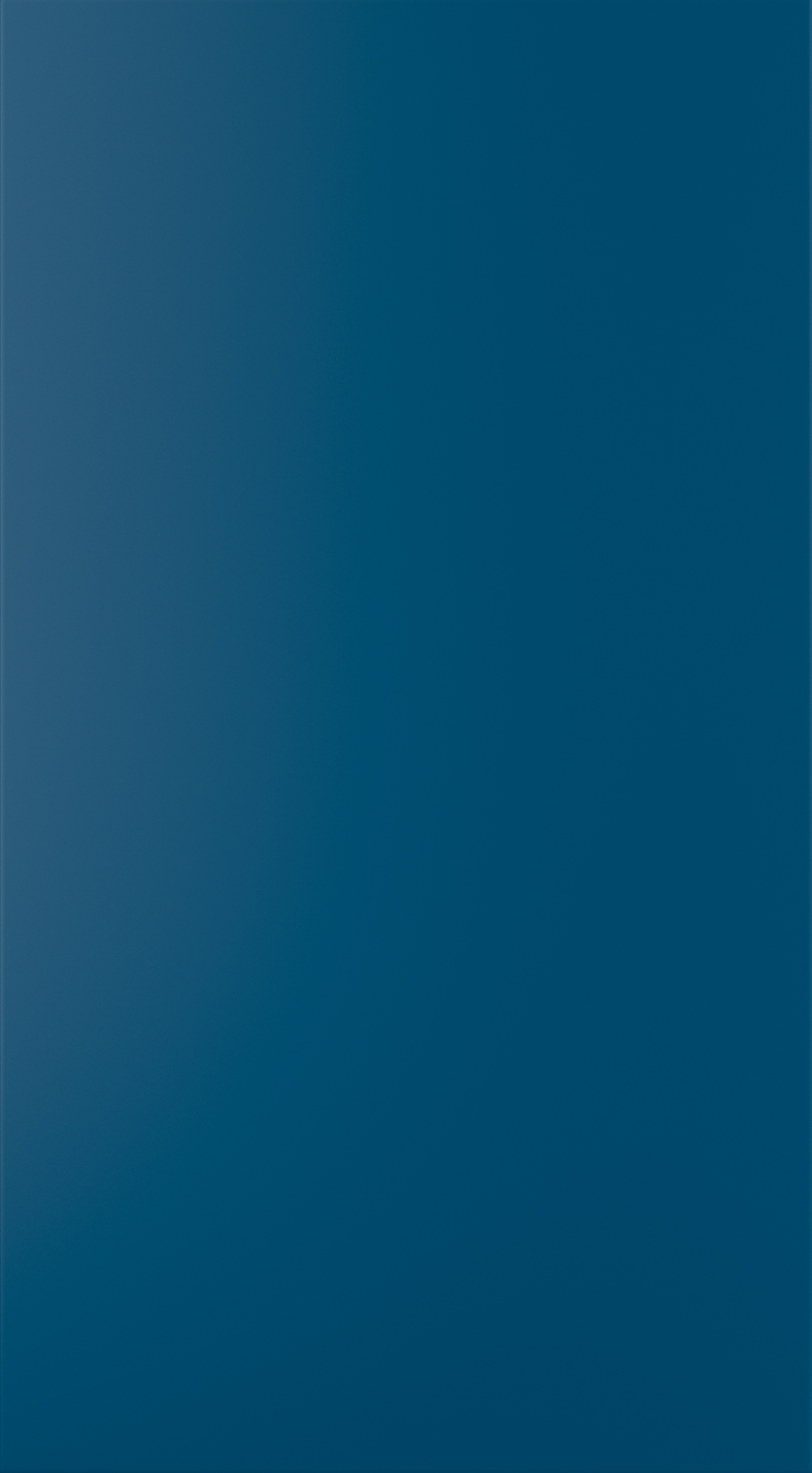 Zola Matte kitchen door in Parisian Blue, available from Potters Interiors in Gravesend.