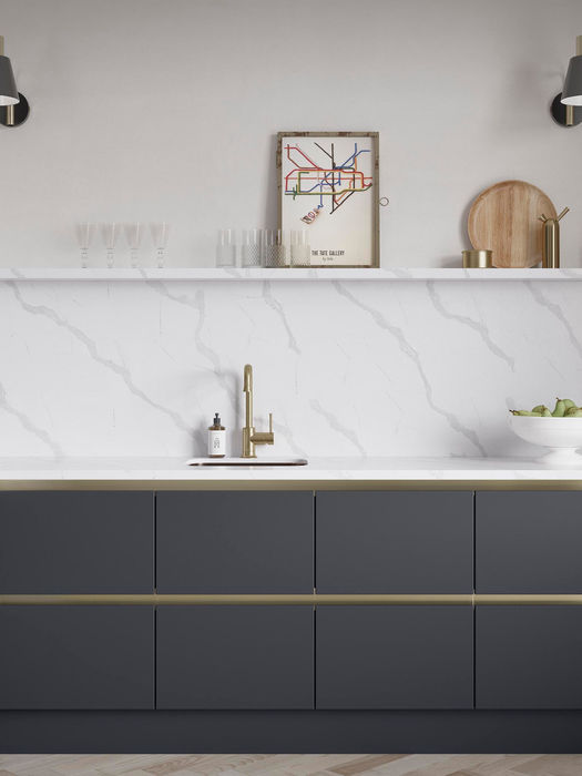 Zola Matte kitchen in Indigo by Potters Interiors in Gravesend.