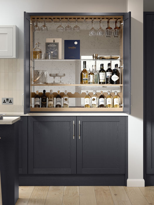 Newcombe kitchen in Indigo and Light Grey by Potters Interiors in Gravesend.