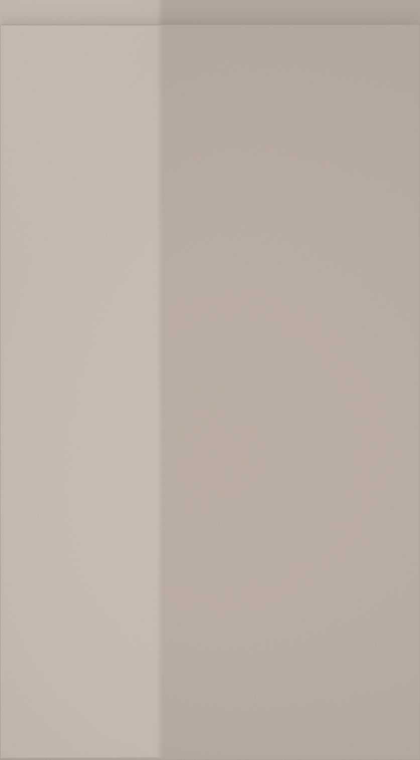 Strada Gloss kitchen door in Cashmere, available from Potters Interiors in Gravesend.