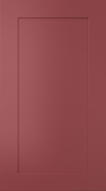 Clifden kitchen door in Antique Red, available from Potters Interiors in Gravesend.