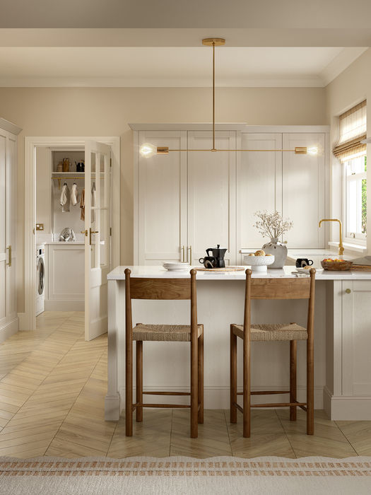 Newcombe kitchen in Taupe Grey by Potters Interiors in Gravesend.