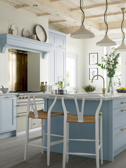 Georgia kitchen in Pantry Blue by Potters Interiors in Gravesend.