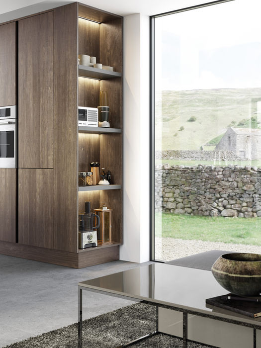 Ferro kitchen in Oxidised Copper and Espresso Oak by Potters Interiors in Gravesend.