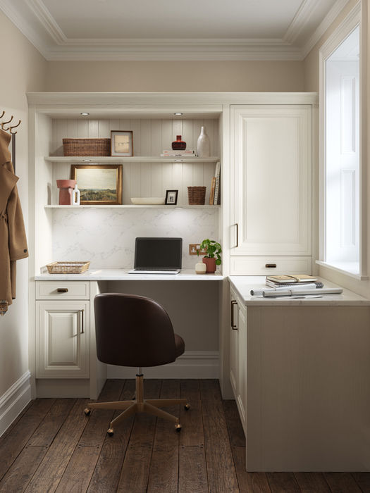 Jacobsen kitchen in Taupe Grey and Light Teal by Potters Interiors in Gravesend.