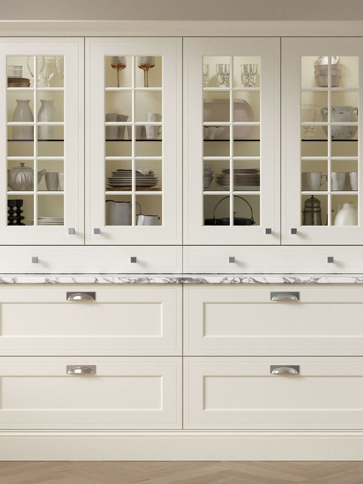 Winslow kitchen in Pantry Blue and Porcelain by Potters Interiors in Gravesend.