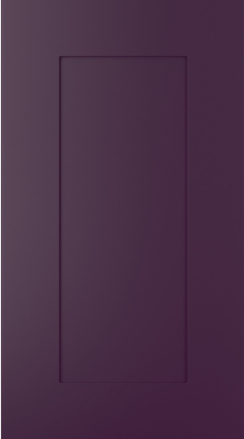 Georgia kitchen door in Deep Heather, available from Potters Interiors in Gravesend.