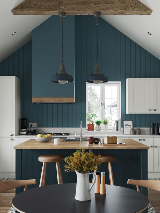 Madison kitchen in Porcelain and Marine by Potters Interiors in Gravesend.