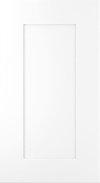 Georgia kitchen door in Brilliant White, available from Potters Interiors in Gravesend.