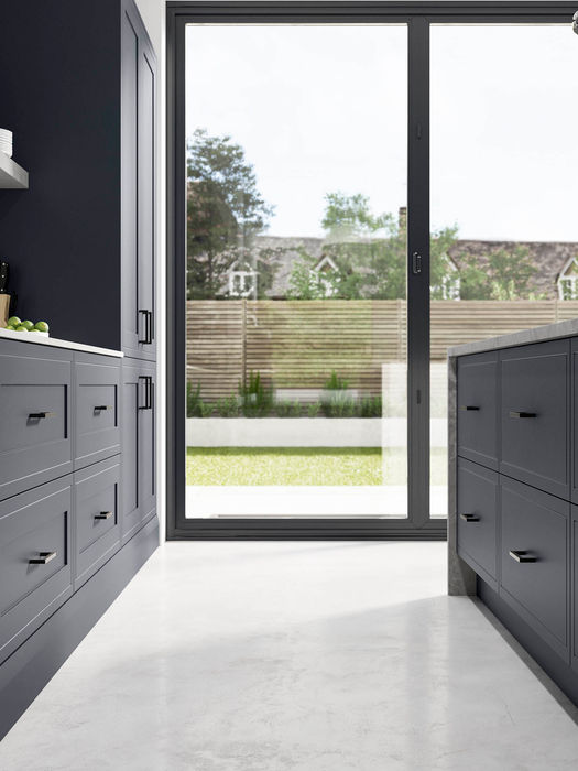 Ellesmere kitchen in Slate Blue by Potters Interiors in Gravesend.
