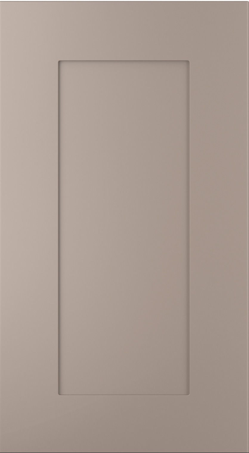 Georgia kitchen door in Stone Grey, available from Potters Interiors in Gravesend.
