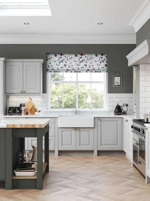 Jefferson kitchen in Gunmetal Grey and Light Grey by Potters Interiors in Gravesend.