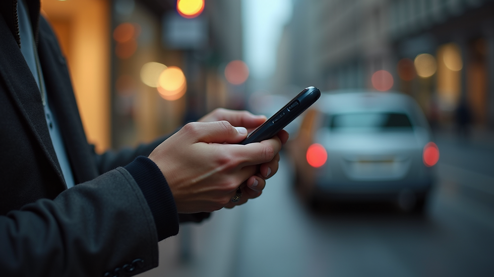 Eye-level view of a person using a smartphone to engage with social media