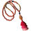 Miniature : Sautoir en perles de bois - pompon rose