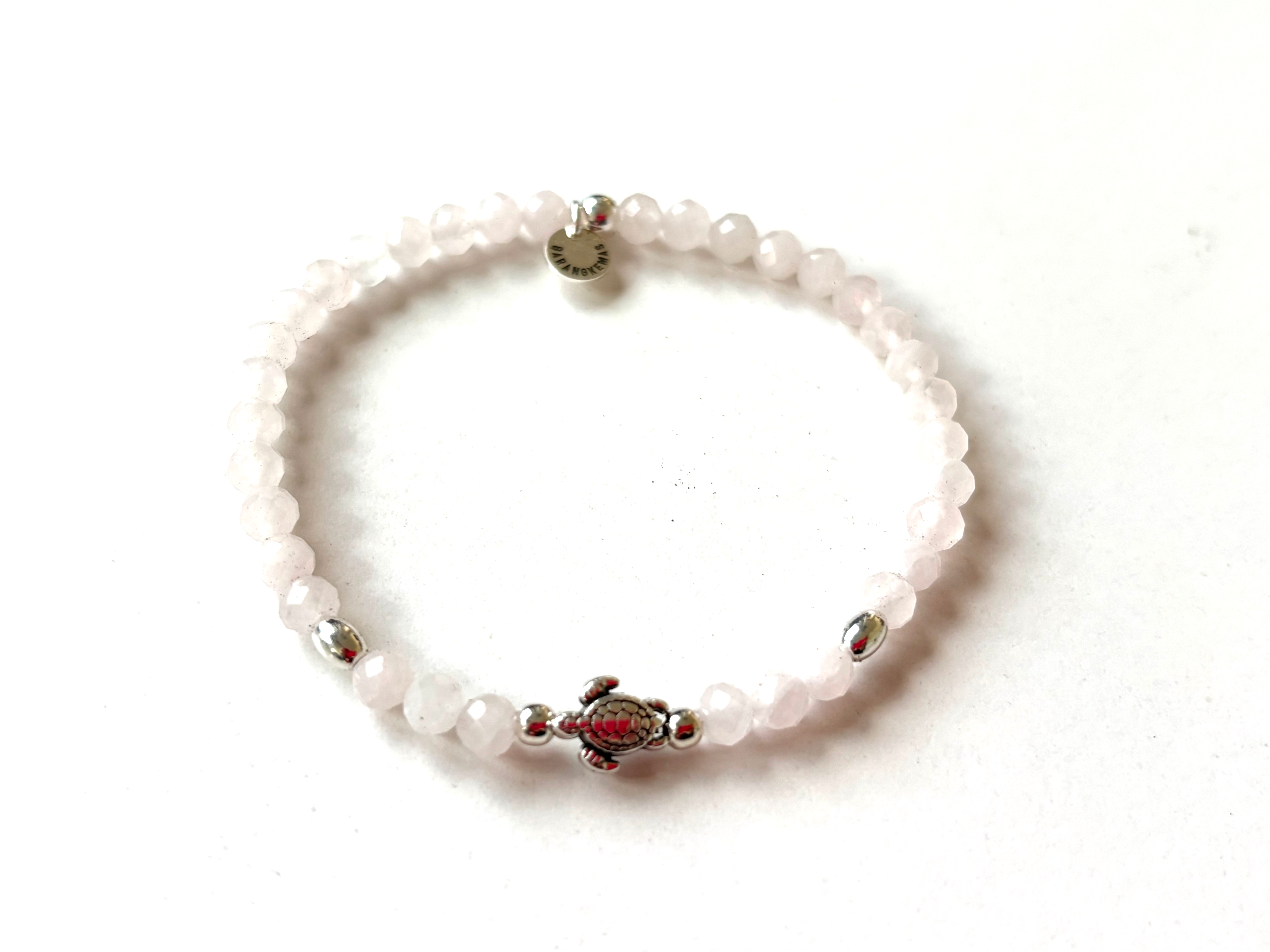 Bracelet en Quartz rose - Tortue