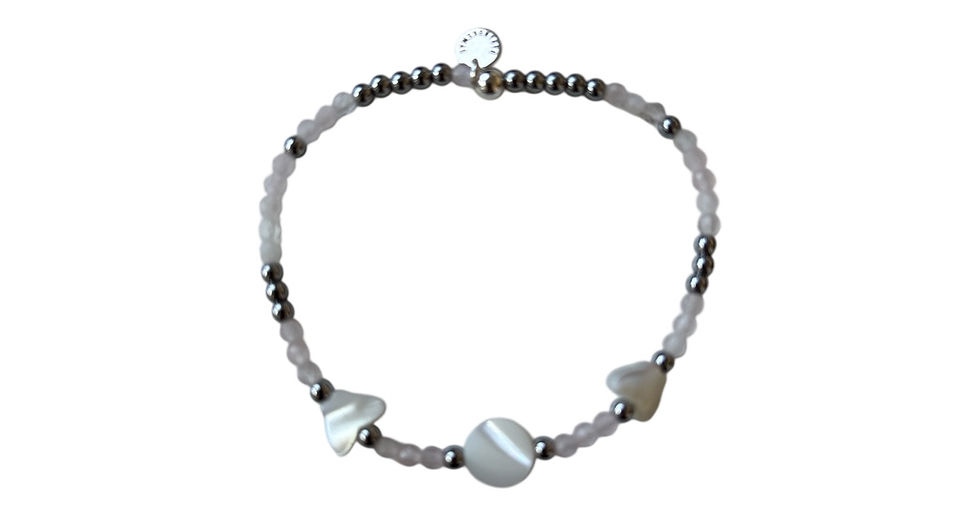 Bracelet en Quartz rose - Nacre