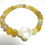 Miniature : Bracelet en Agate du Botswana jaune trèfle en nacre