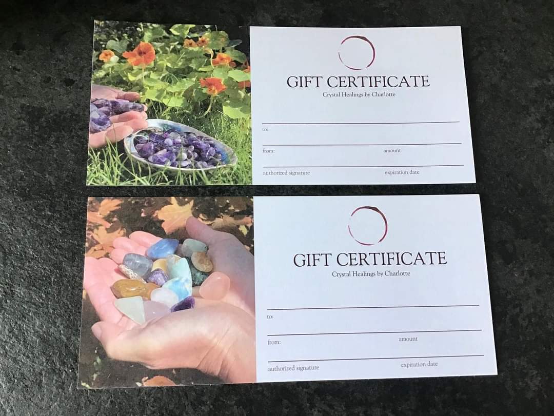 GIFT CARDS Crystal Healings